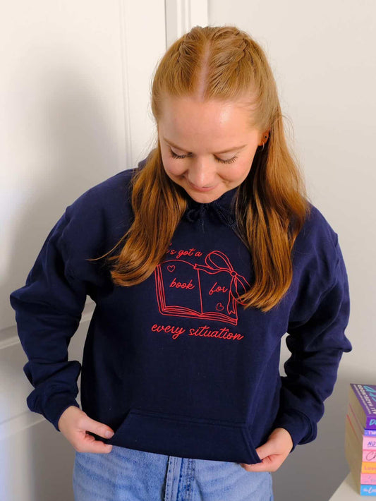 she’s got a book for every situation embroidered sweatshirt - DORD COLLAB