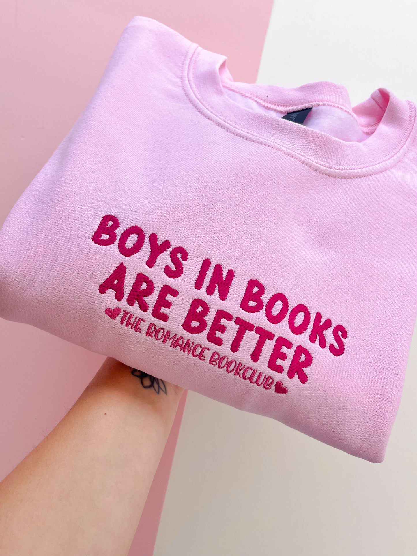 Boys are better in books embroidered sweatshirt