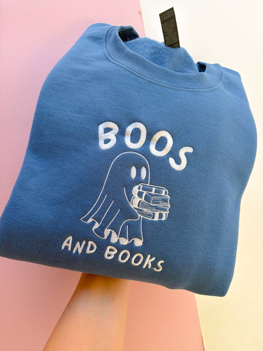 Boos and Books Embroidered T-shirt