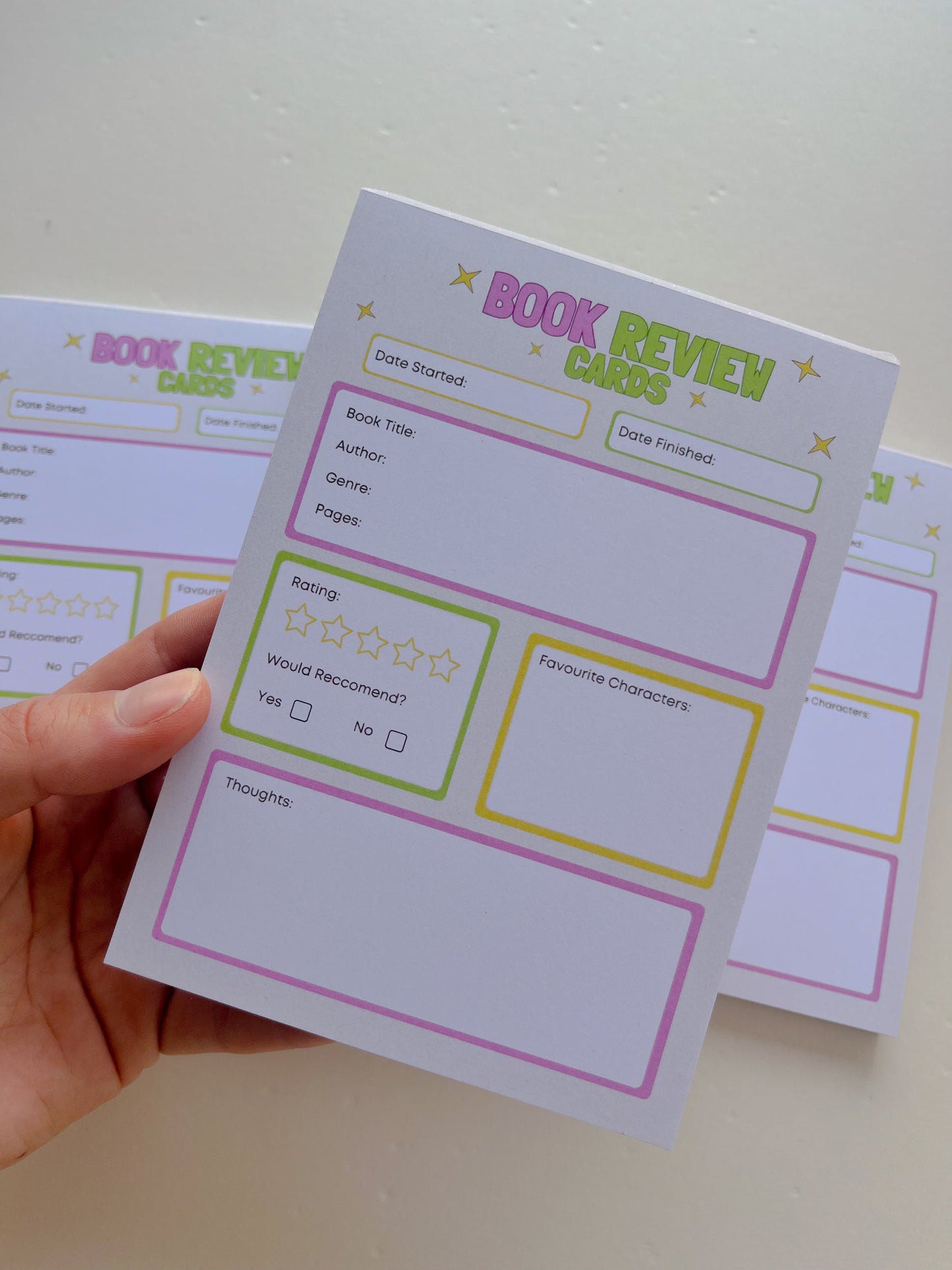 A6 Book Review Cards Notepad