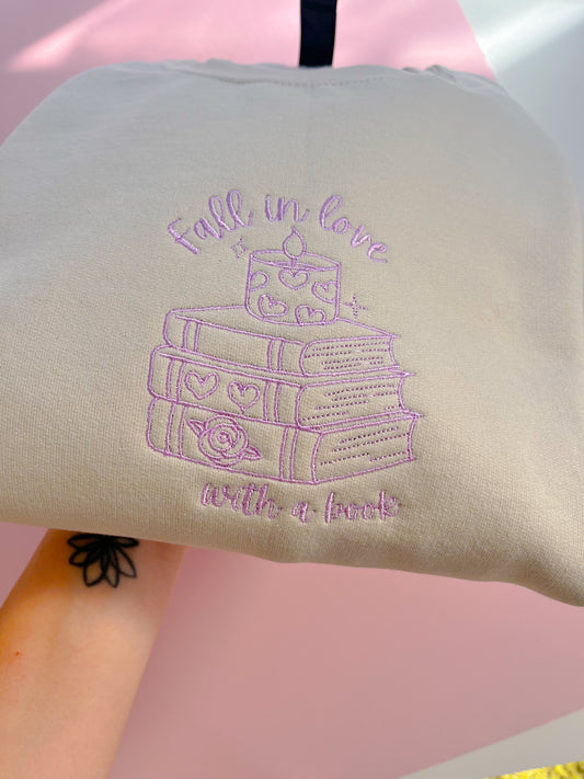 Fall in Love with a book Embroidered Sweatshirt
