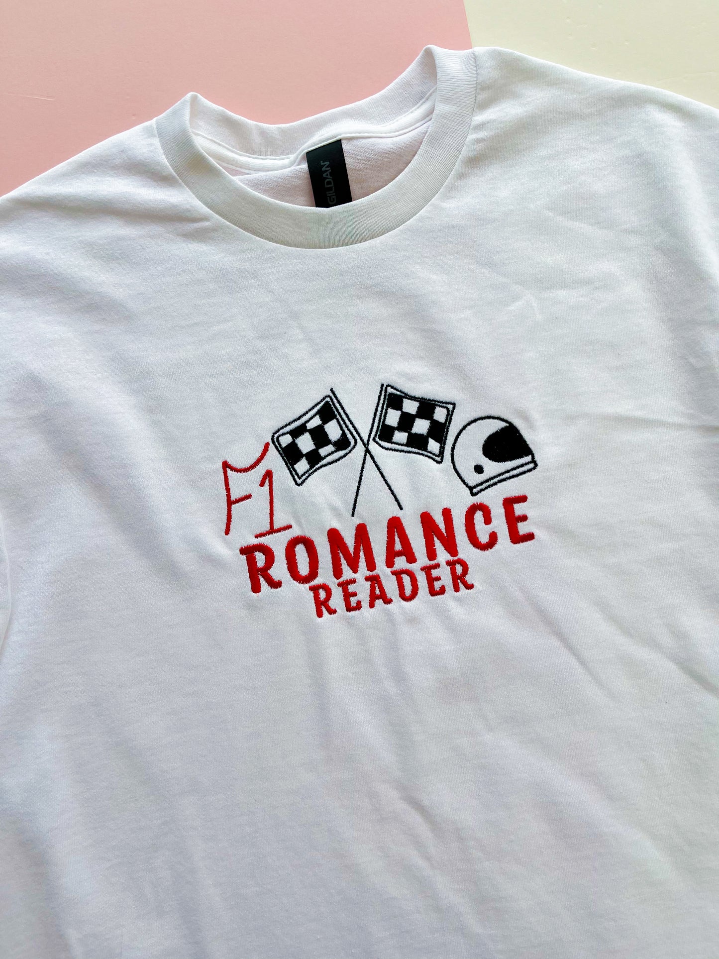 F1 Romance Reader Embroidered T-Shirt
