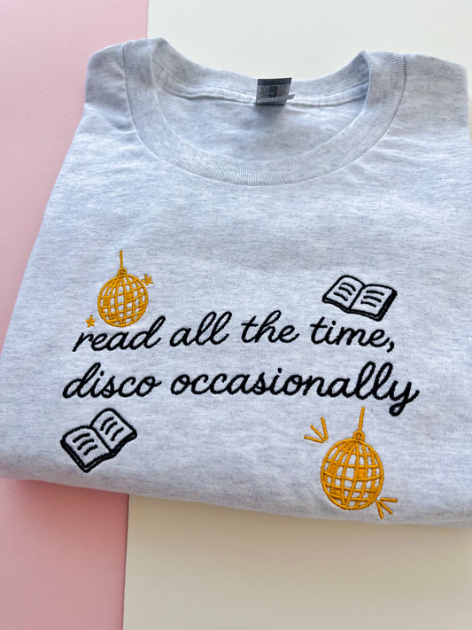 Read all the time Embroidered T-shirt