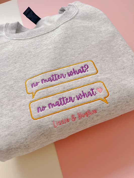 No Matter What Embroidered Sweatshirt