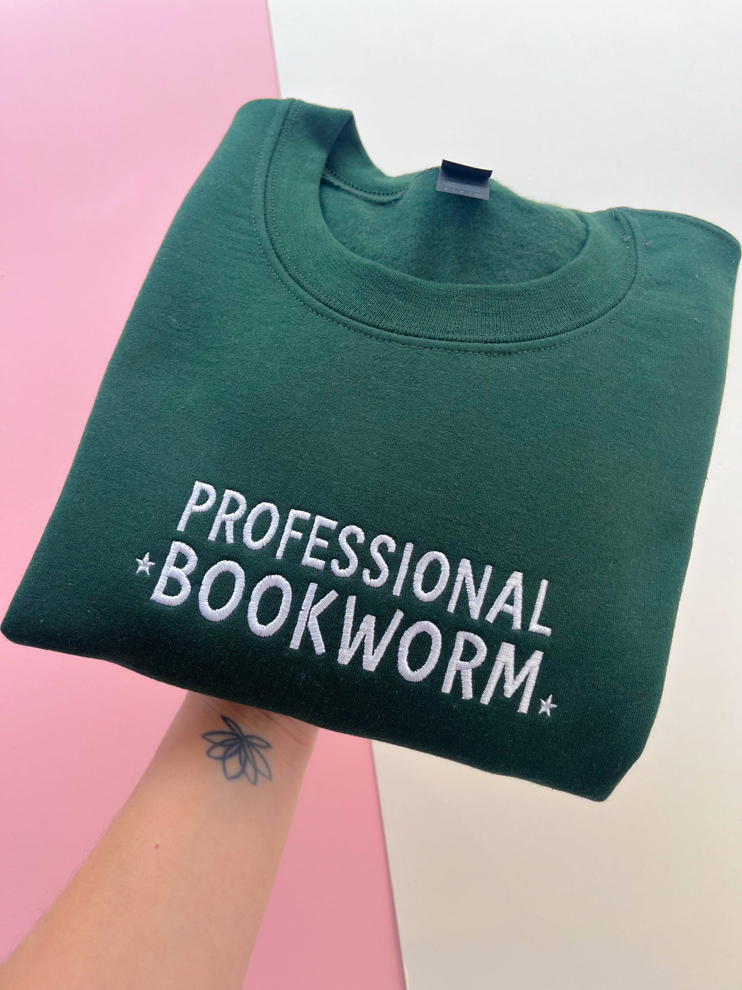 Professional Bookworm Embroidered Sweatshirt