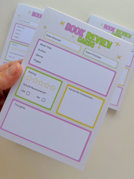 A6 Book Review Cards Notepad