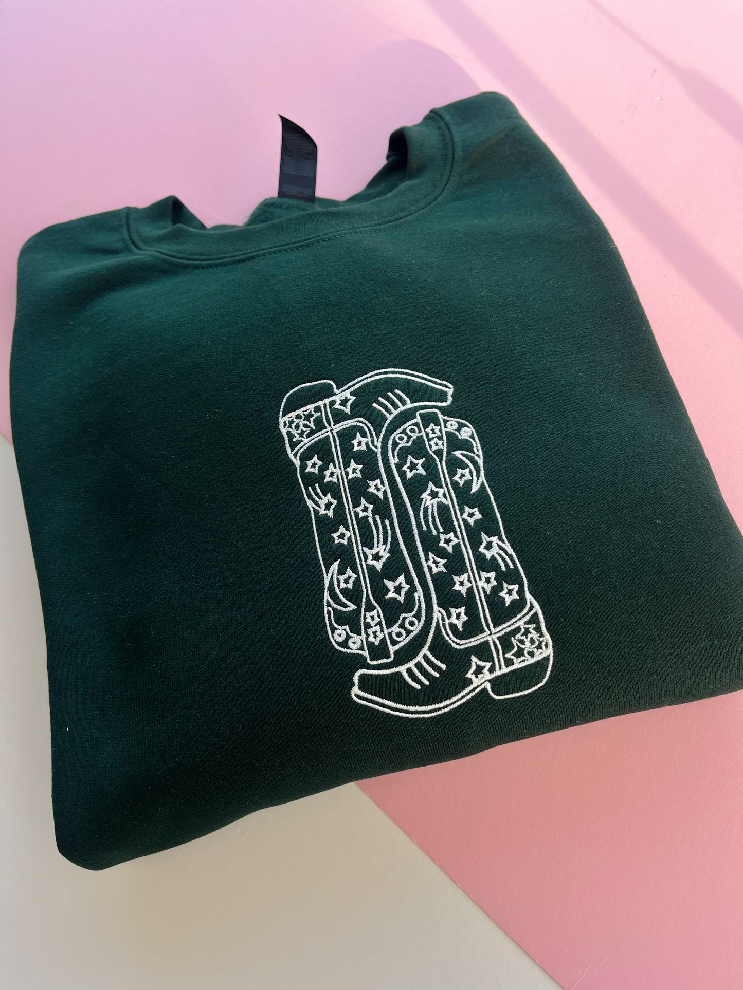 Cowboy Boots Embroidered Sweatshirt