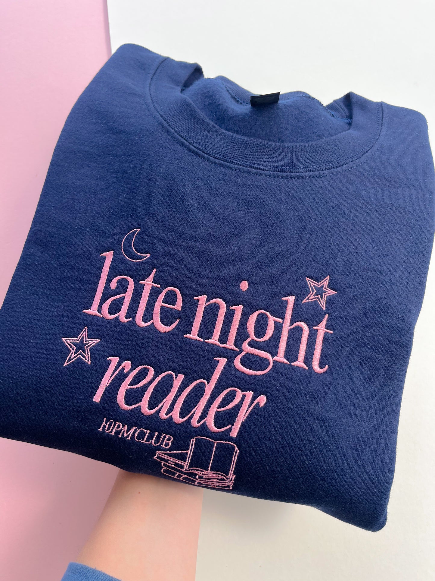 Late Night Reader Embroidered Sweatshirt