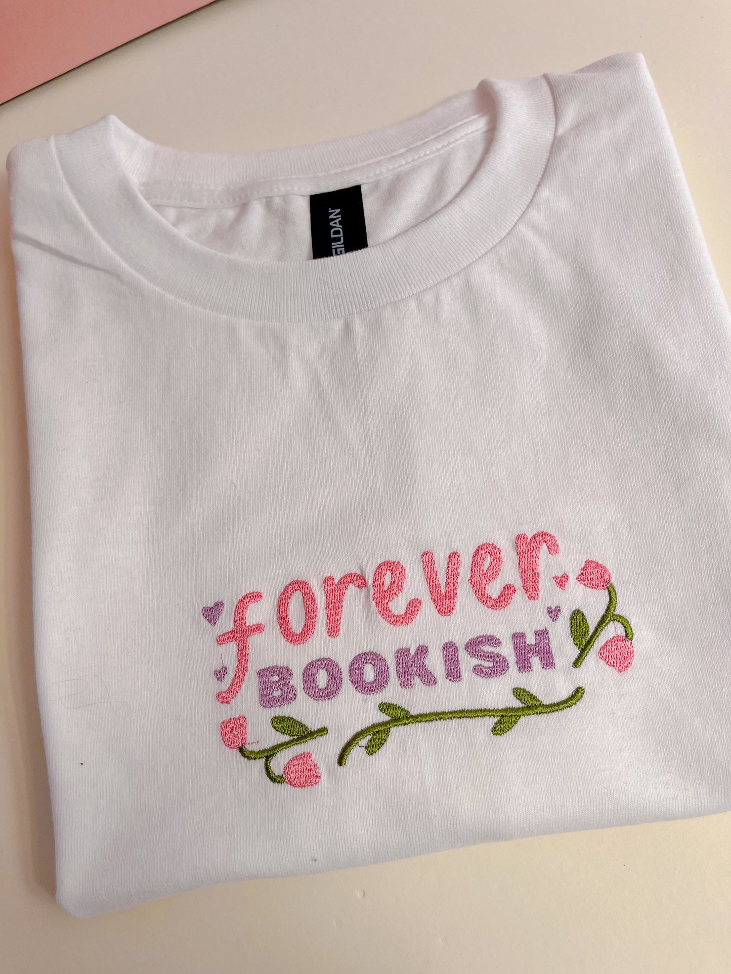 Forever Bookish Embroidered T-shirt