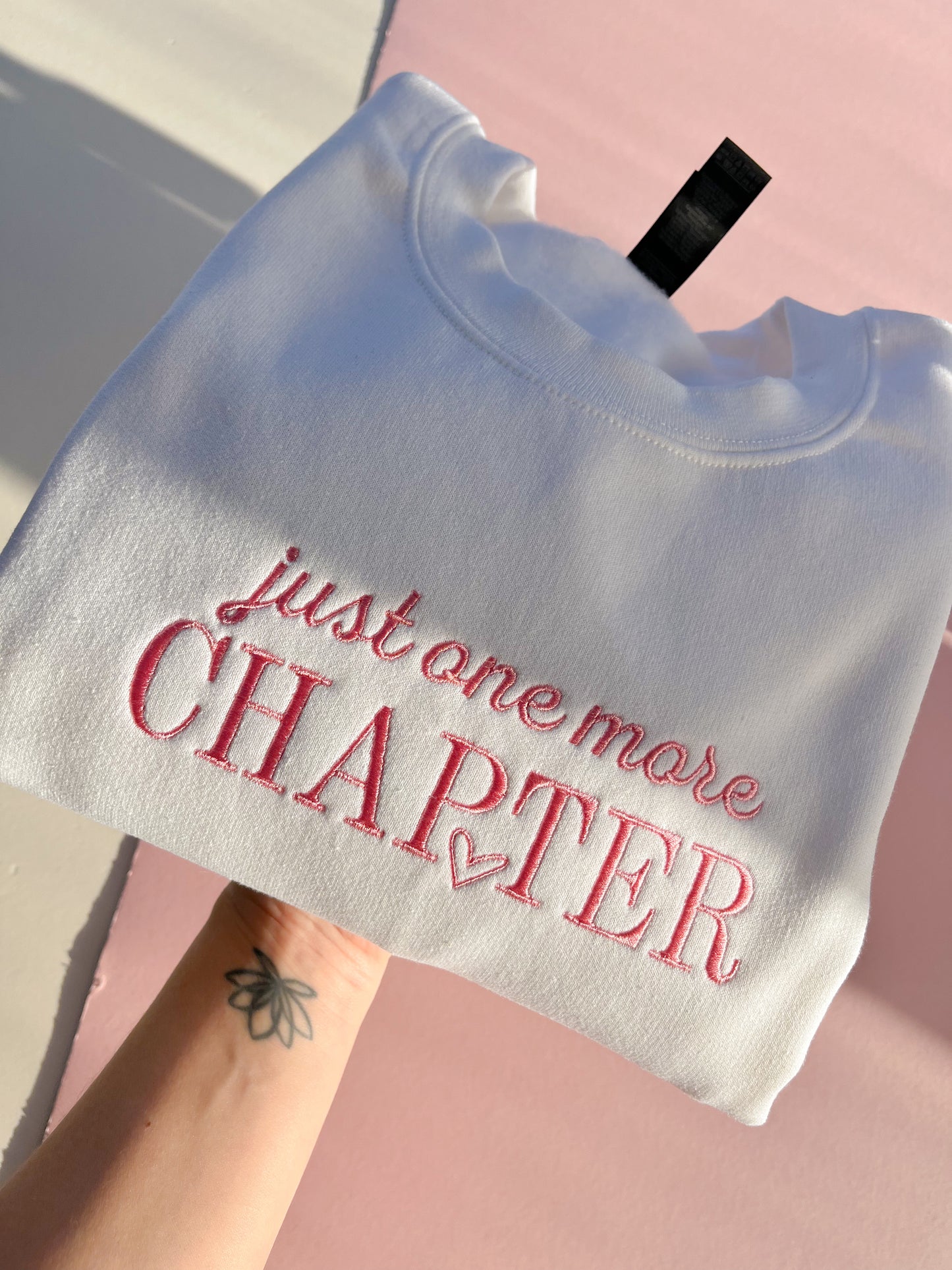Just One More Chapter Embroidered Sweatshirt