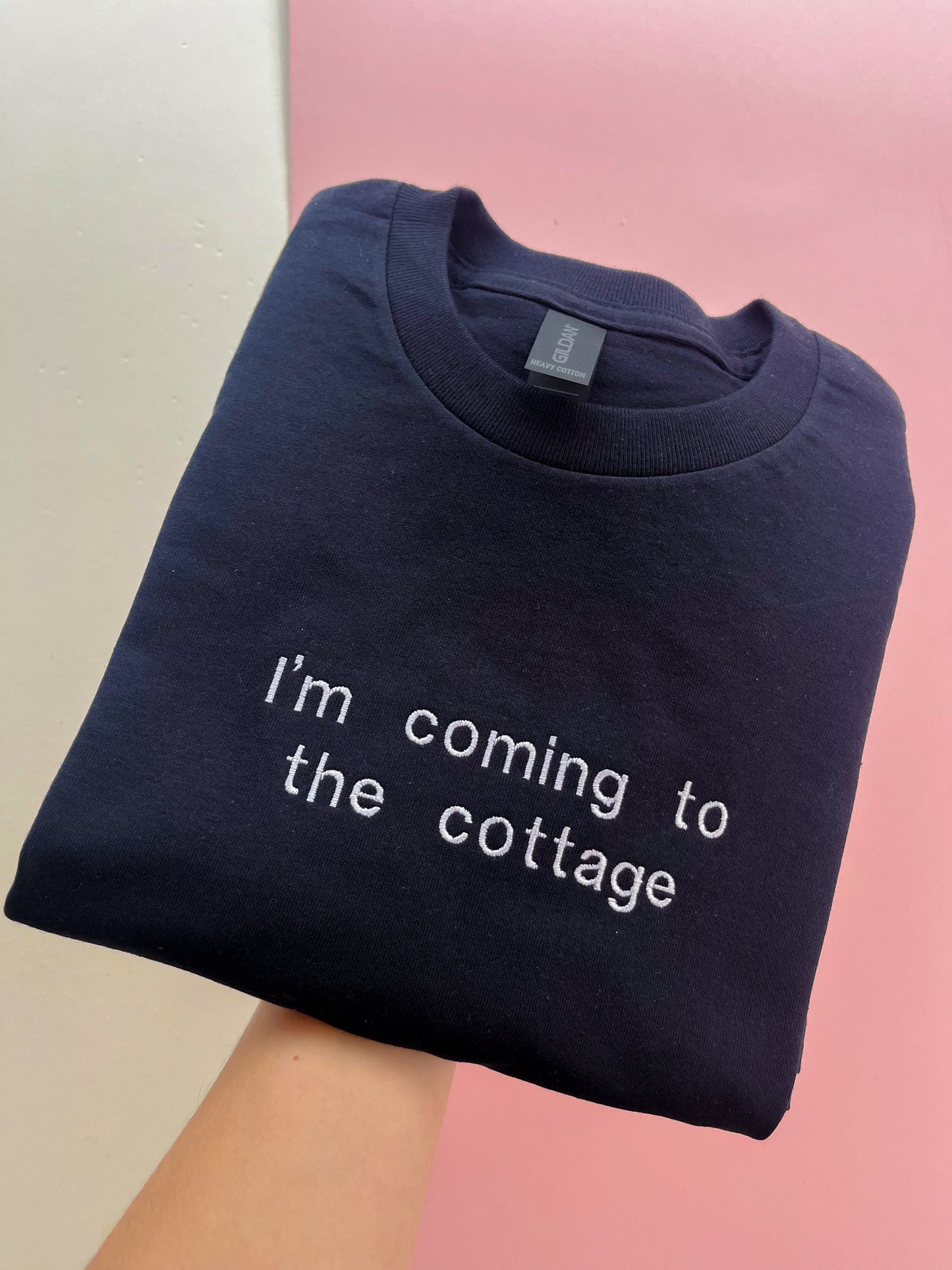 I’m coming to the cottage Embroidered T-shirt