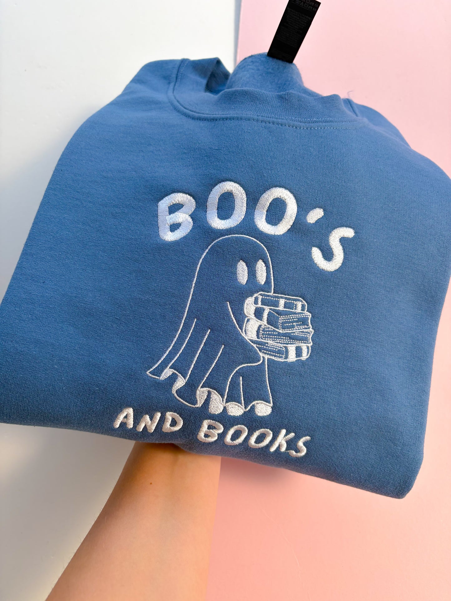 Boo’s and Books Embroidered Sweatshirt