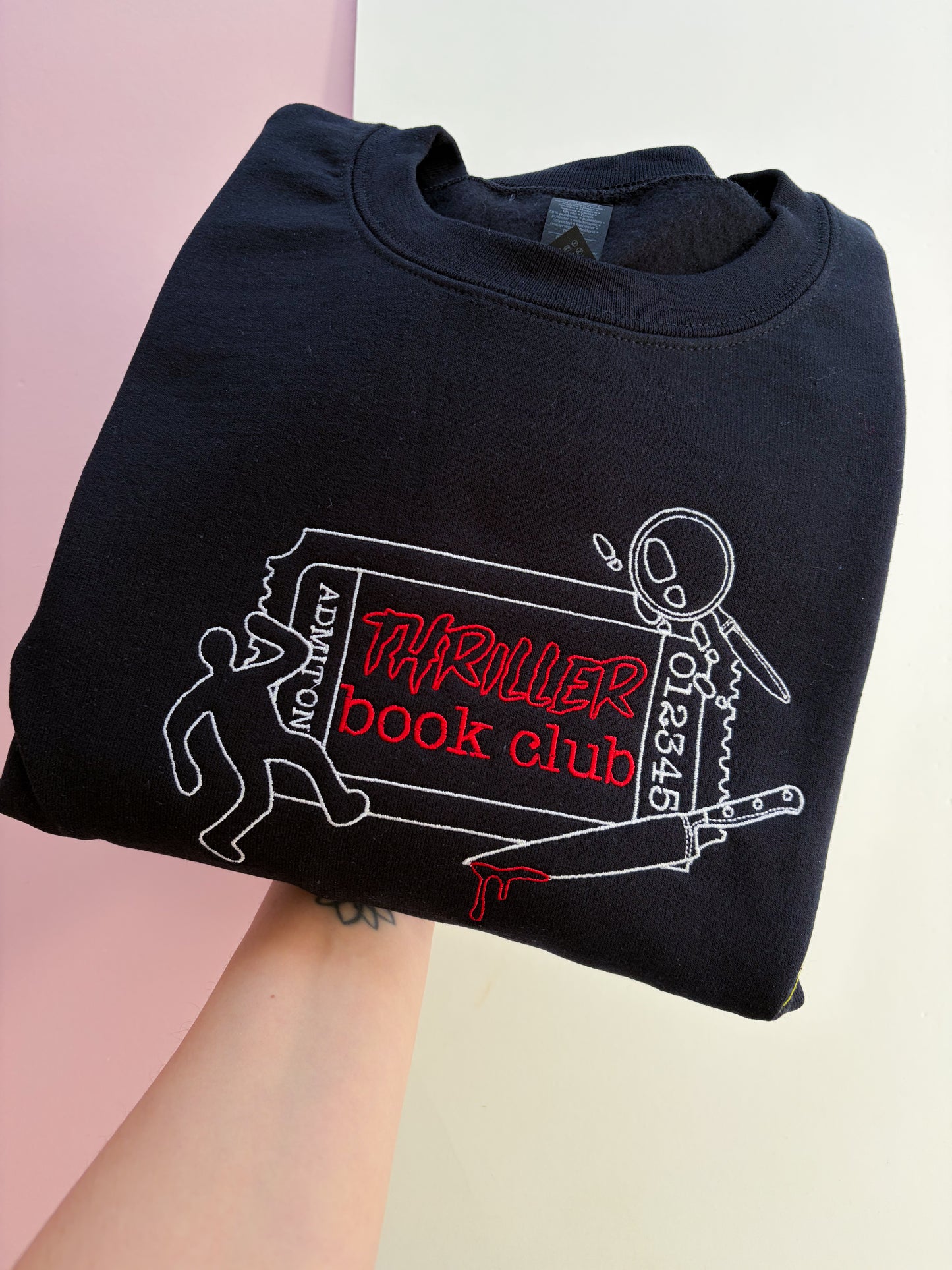 Thriller Book Club Embroidered Sweatshirt X Robyn Ellen Collab