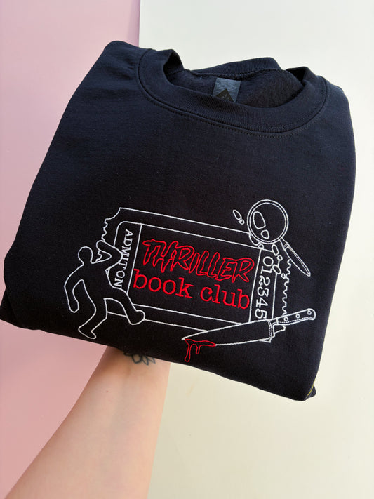 Thriller Book Club Embroidered Sweatshirt X Robyn Ellen Collab