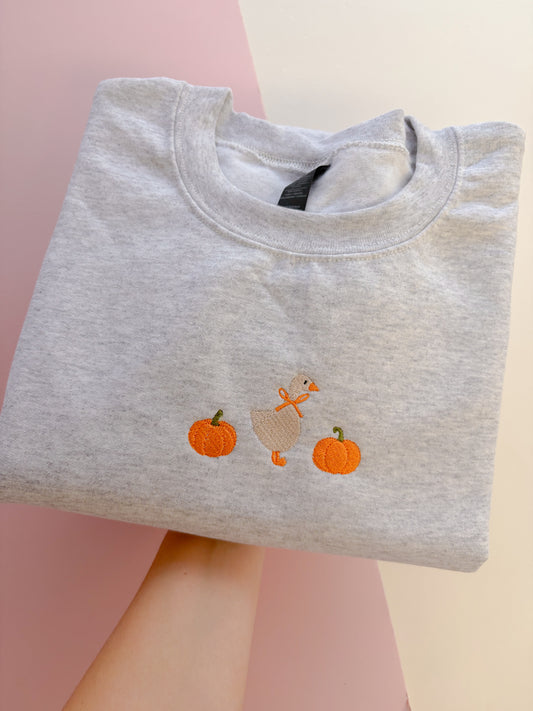 Pumpkin Goose Embroidered T-shirt