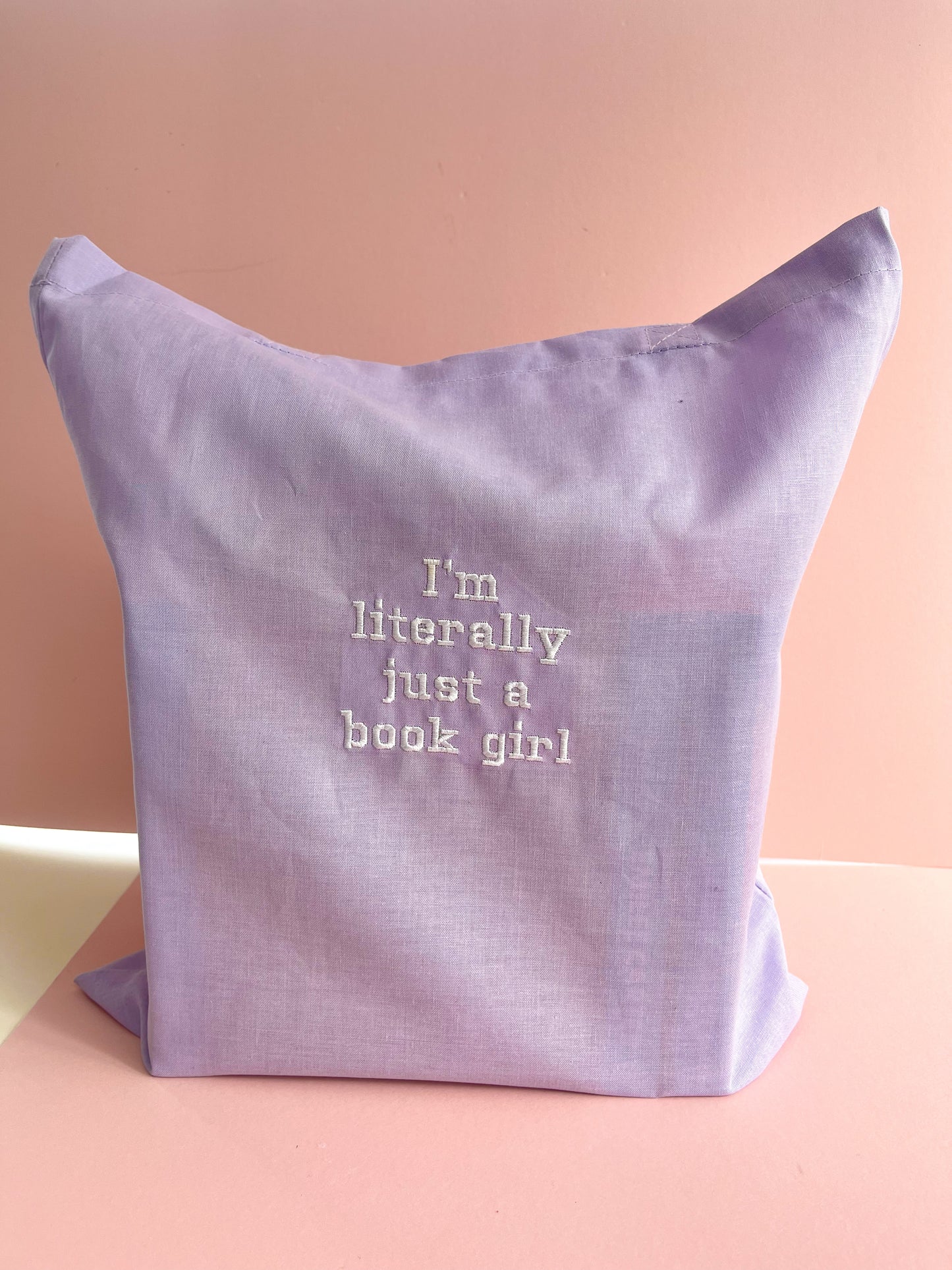 I’m literally just a book girl Embroidered Tote Bag