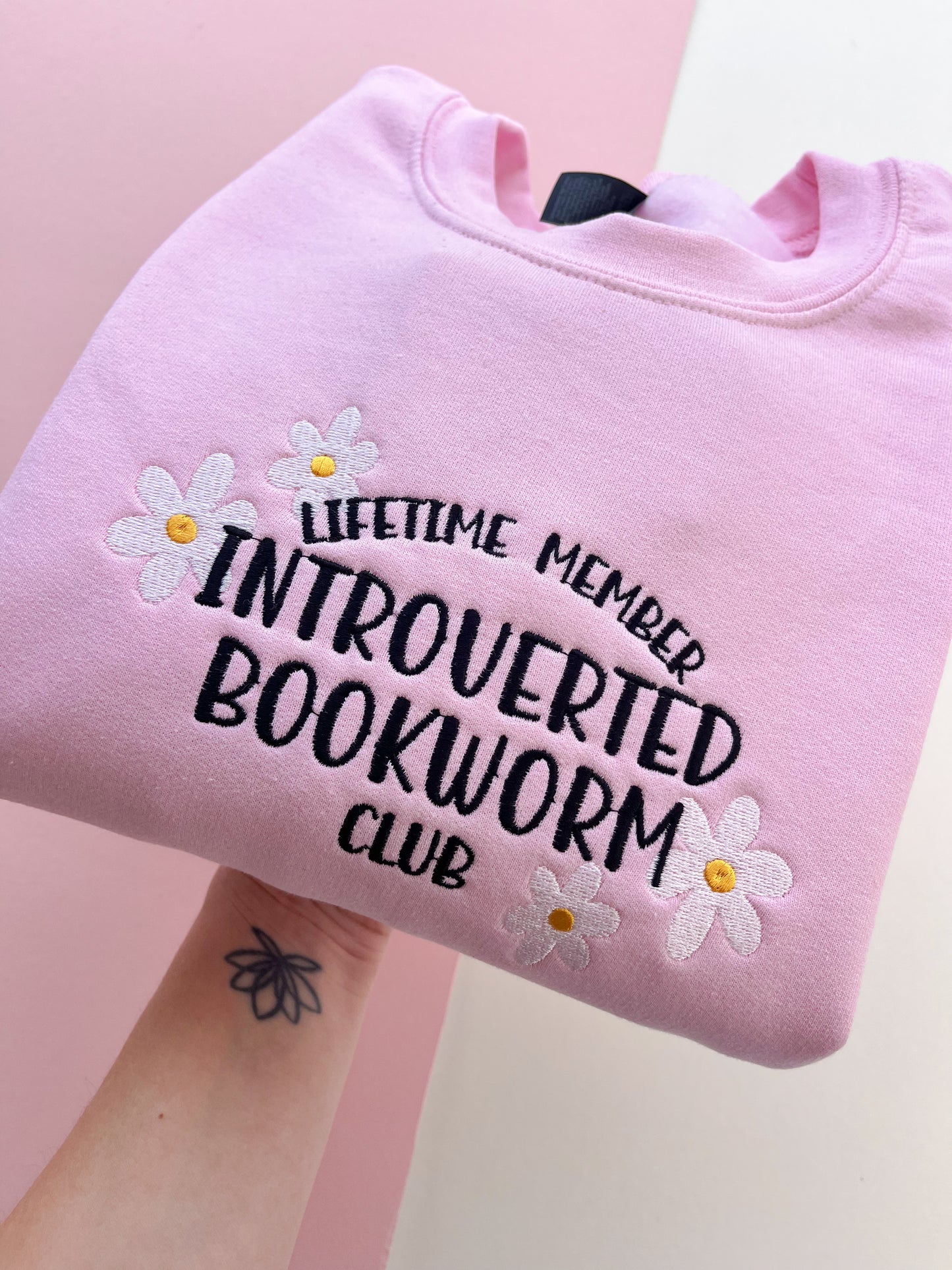 Introverted Bookworm Club Embroidered Sweatshirt
