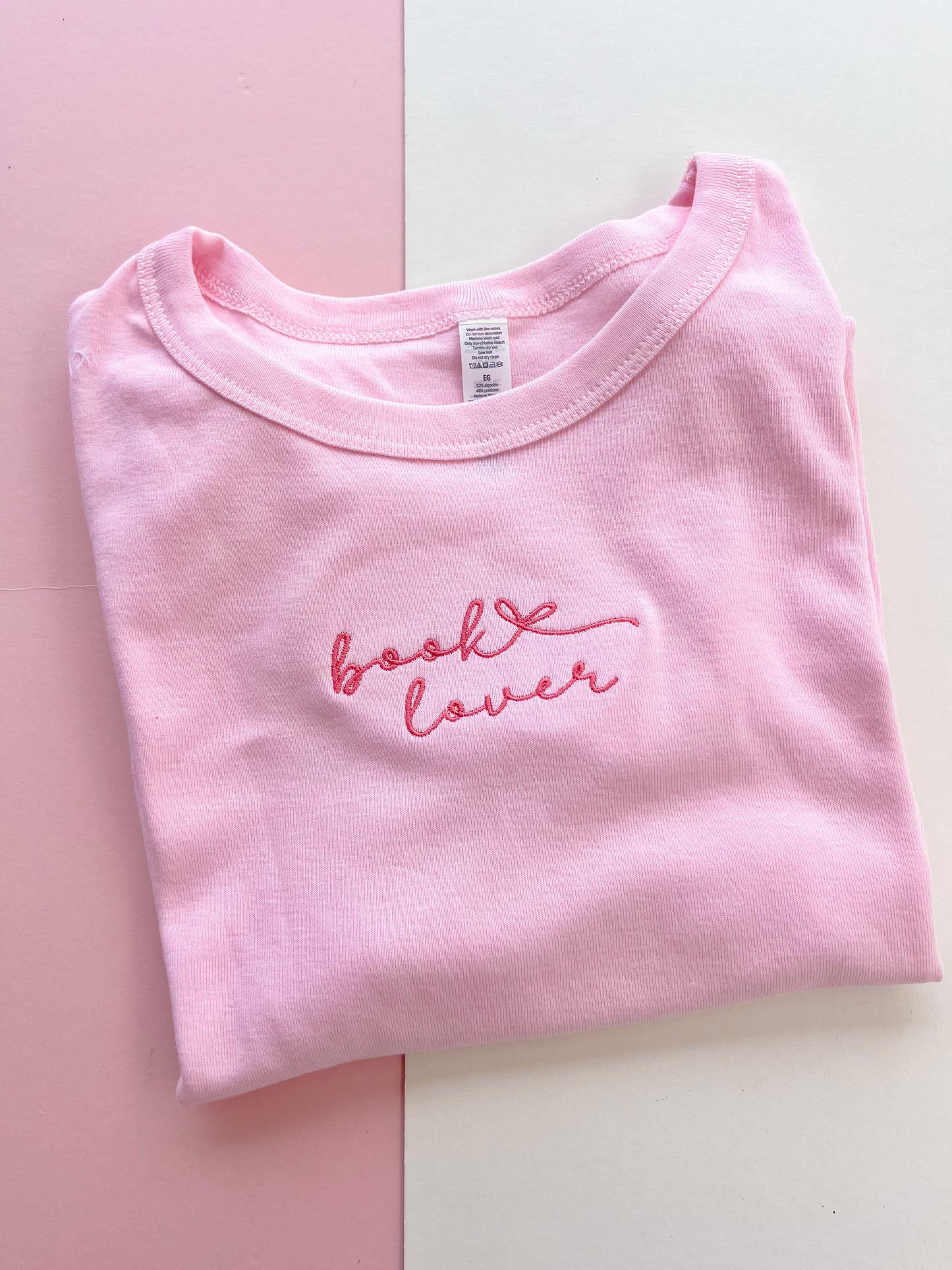 Book Lover Embroidered Baby T-Shirt