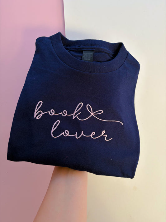 Book Lover Embroidered T-shirt