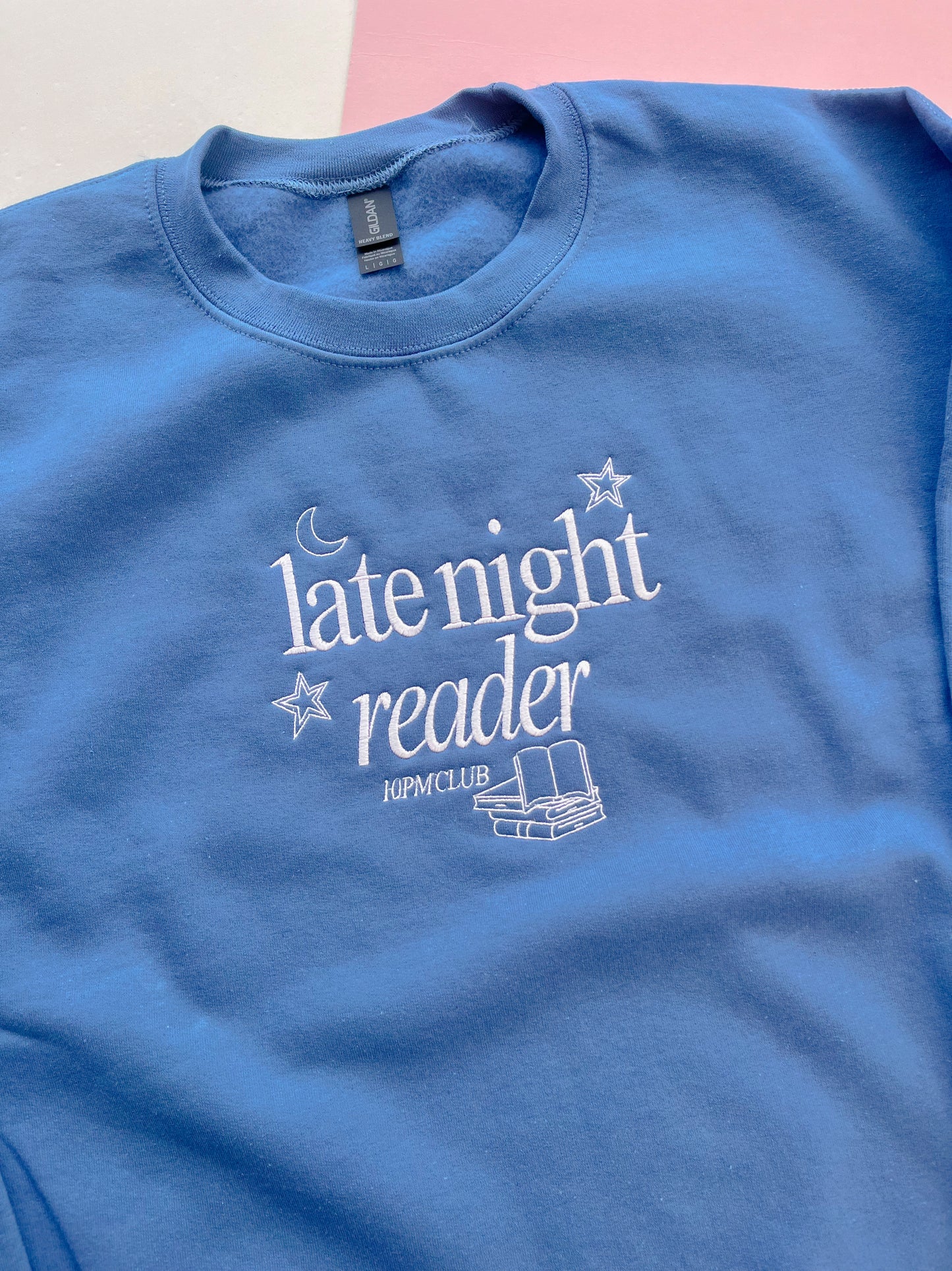 Late Night Reader Embroidered Sweatshirt