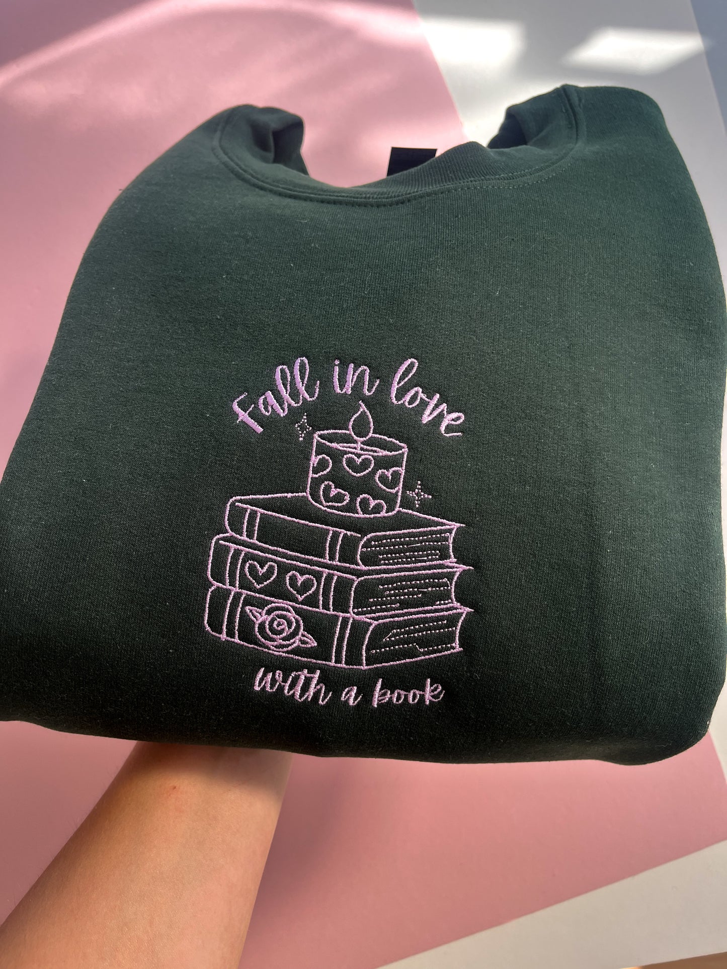 Fall in Love with a book Embroidered Sweatshirt