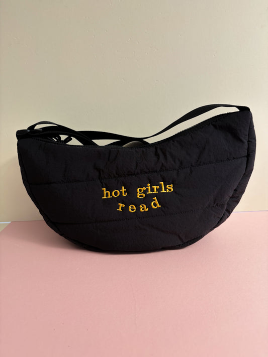 hot girls read quilted shoulder bag