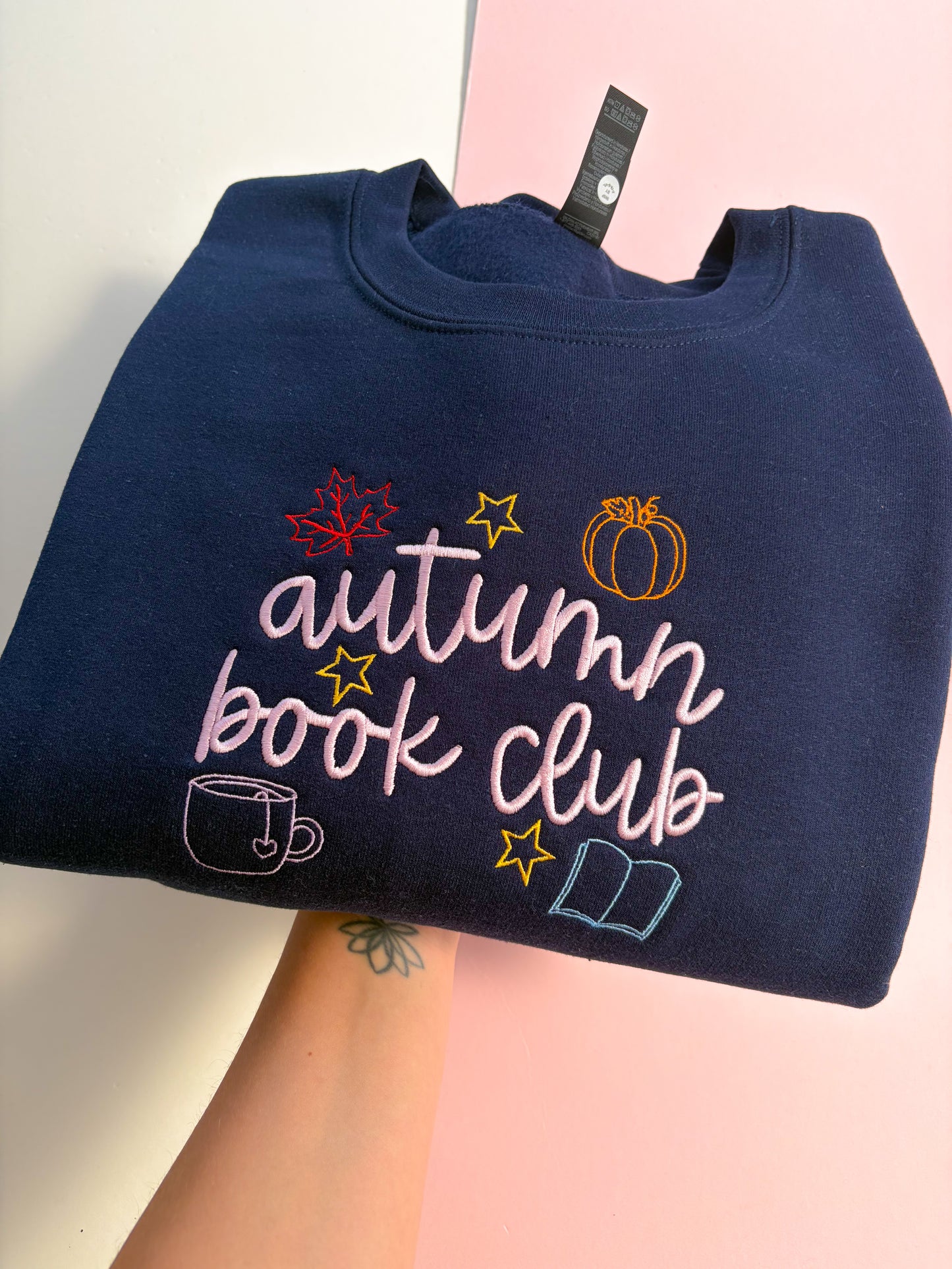Autumn Book Club Embroidered Sweatshirt