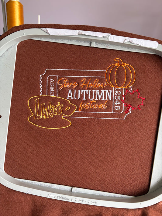 SECOND - Large Cocoa Autumn Festival Sweatshirt