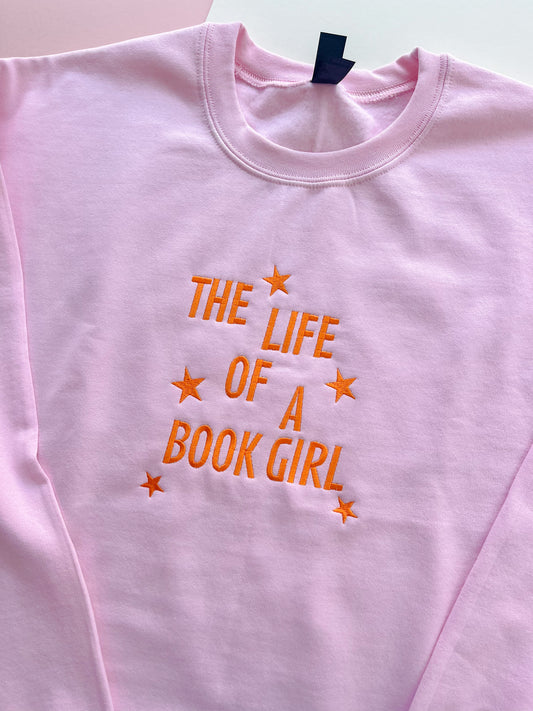 Large - The Life Of A Book Girl Embroidered Sweatshirt