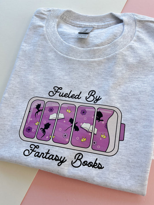 Medium - Fueled by fantasy books Printed T-shirt