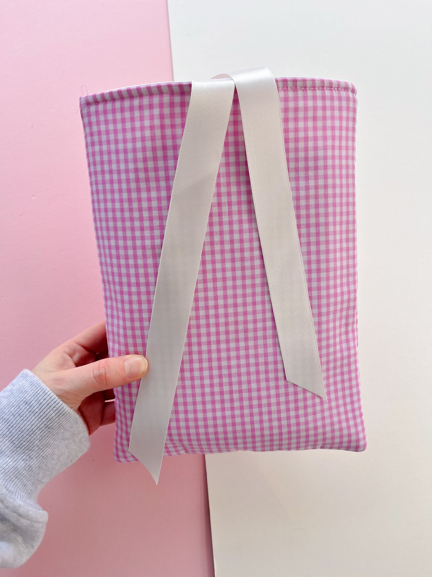 Pink Gingham Book Sleeve