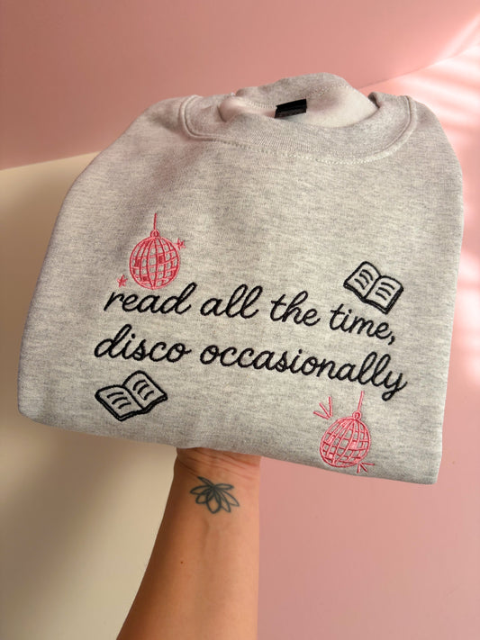 read all the time embroidered sweatshirt