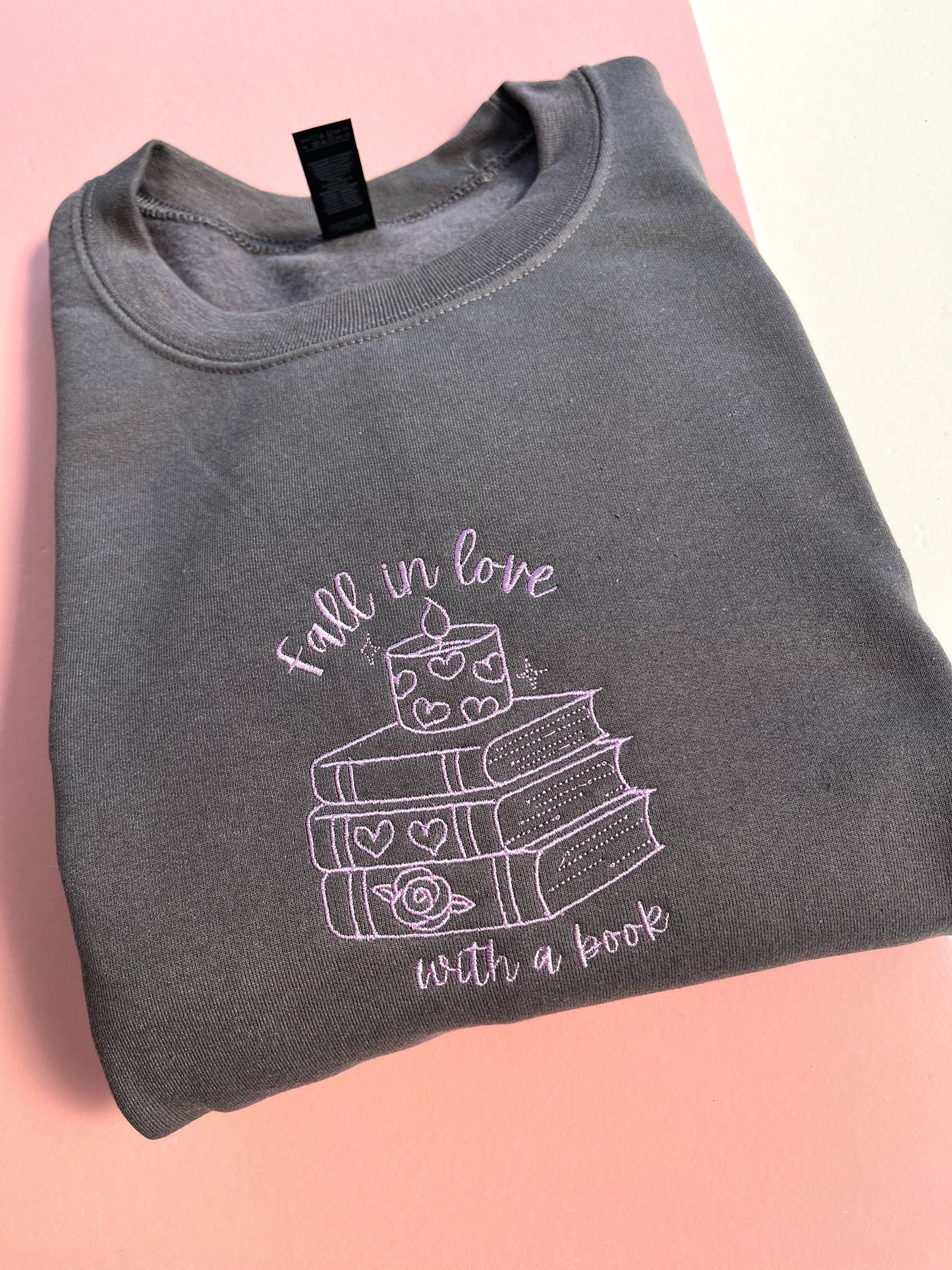 Fall in Love with a book Embroidered Sweatshirt