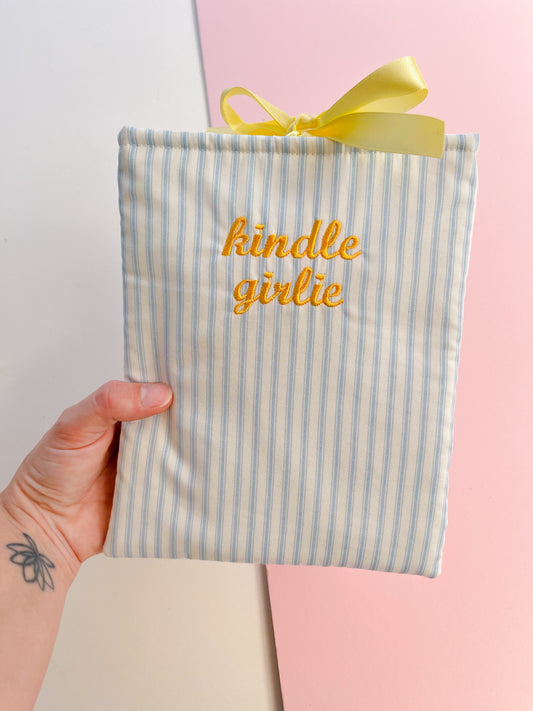 Kindle girlie - embroidered e-reader sleeve