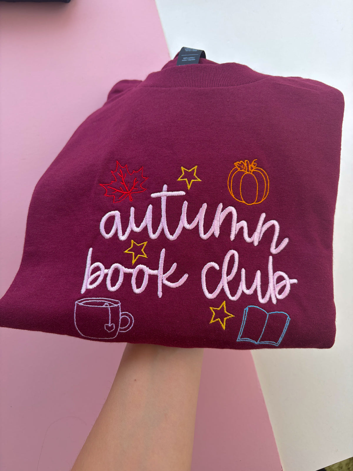 Autumn book club embroidered t-shirt