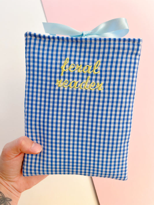 blue feral reader - embroidered e reader sleeve