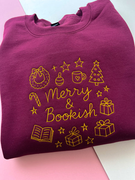 Merry & Bookish Embroidered Sweatshirt