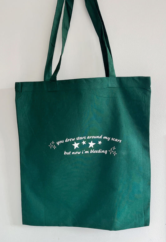 You drew stars around my scars and now I’m bleeding Tote Bag