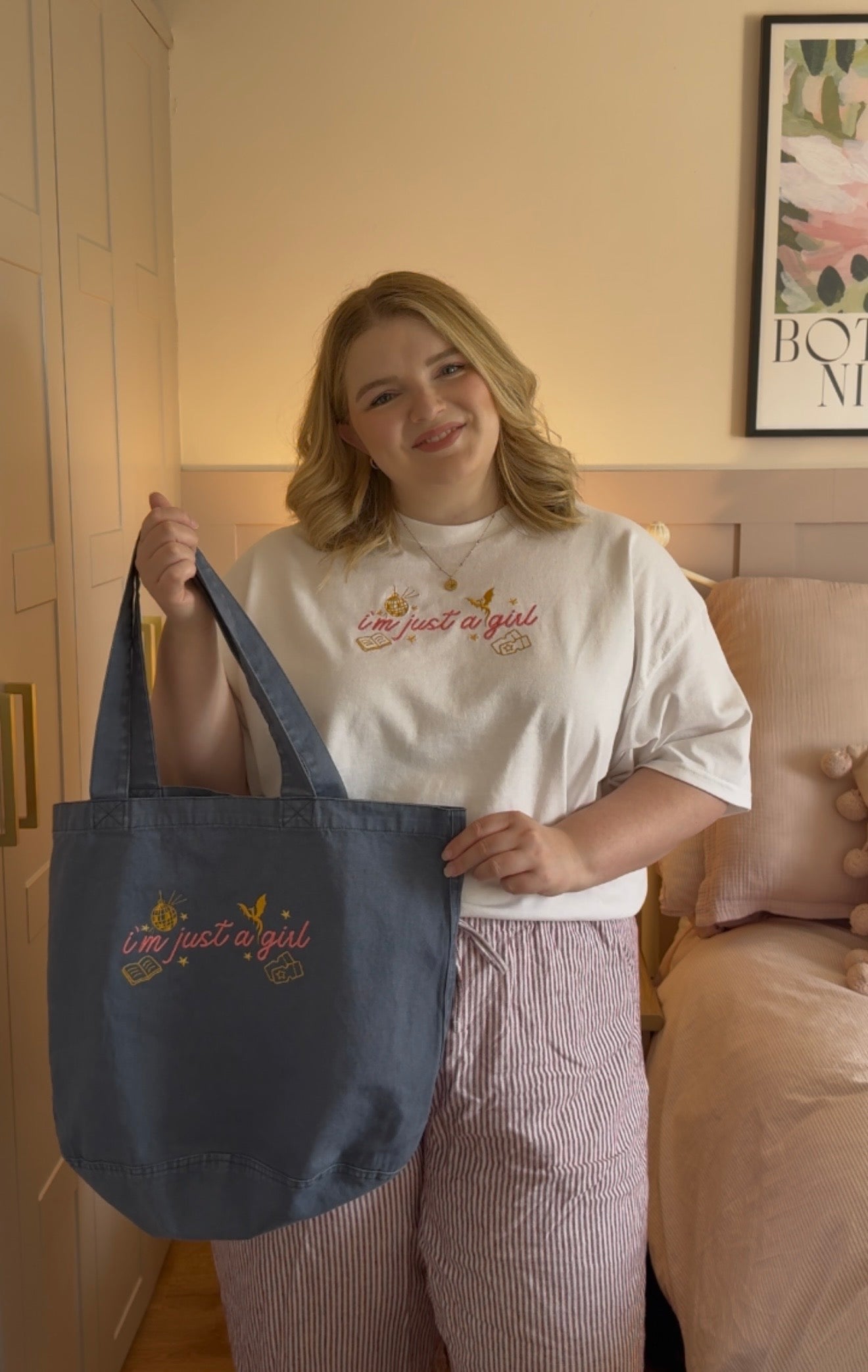 I’m just a girl embroidered t-shirt - Jess Bacon Collab