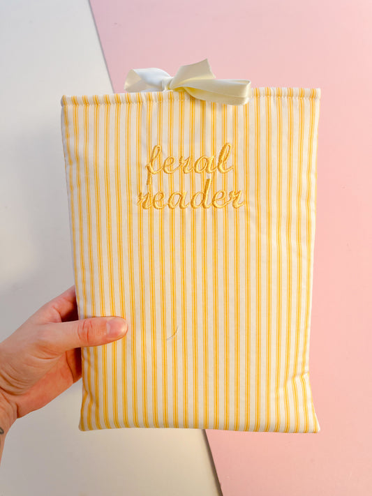 peach feral reader - embroidered paperback sleeve