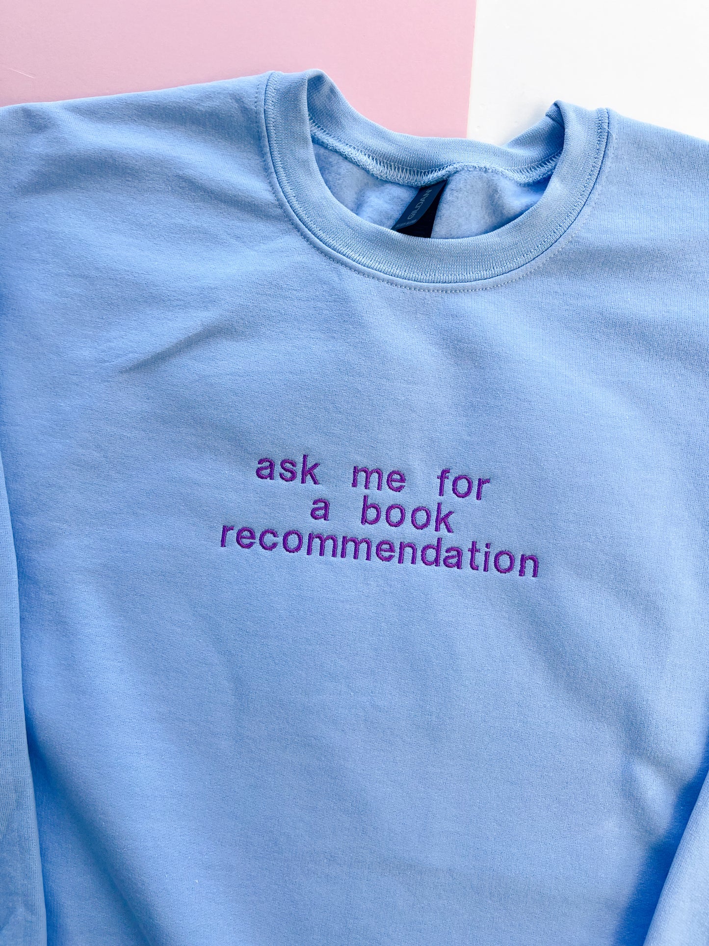 Book Recommendation Embroidered Sweatshirt