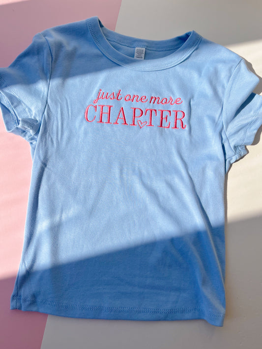 one more chapter embroidered baby tee