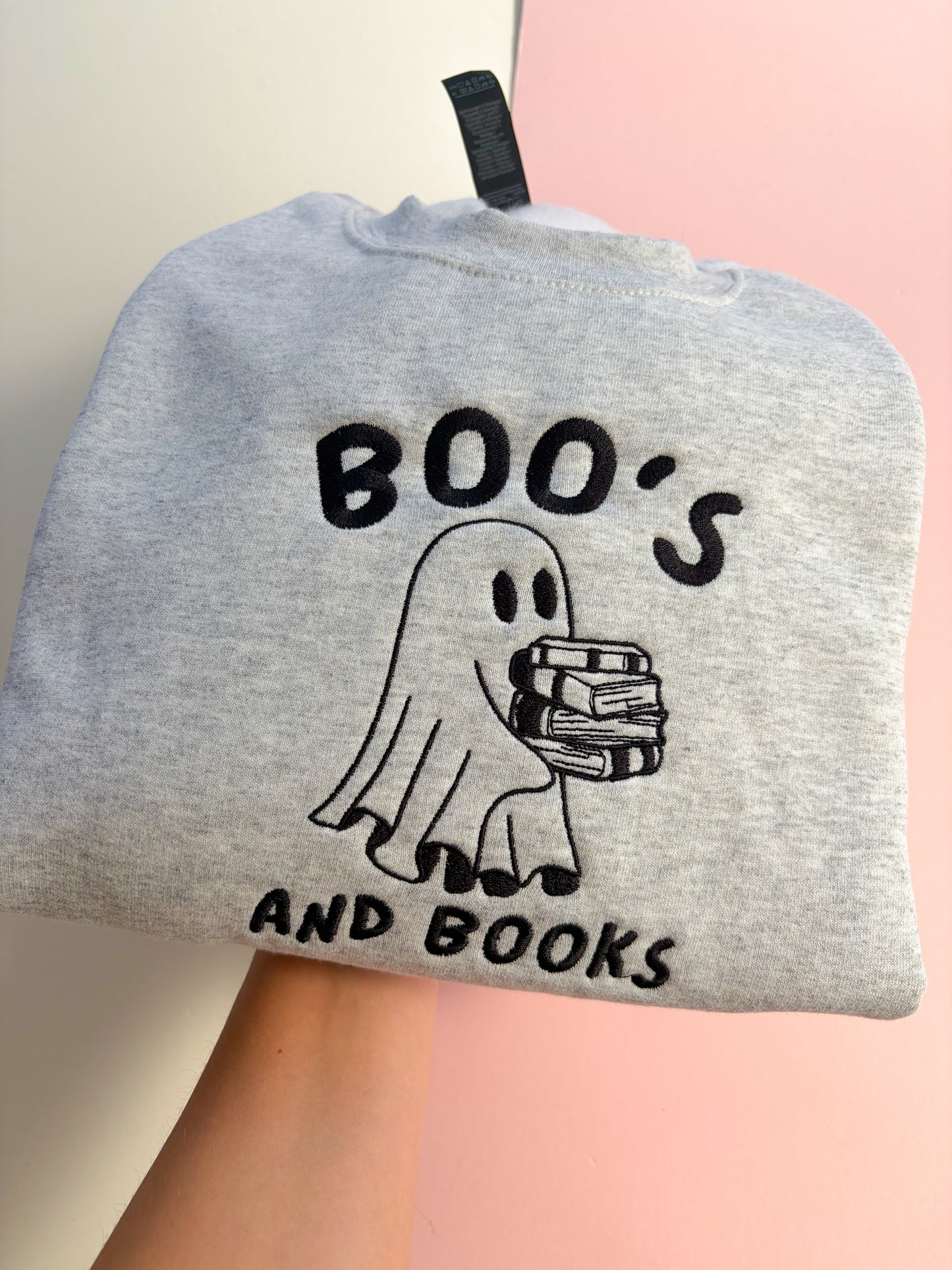 Boo’s and Books Embroidered Sweatshirt