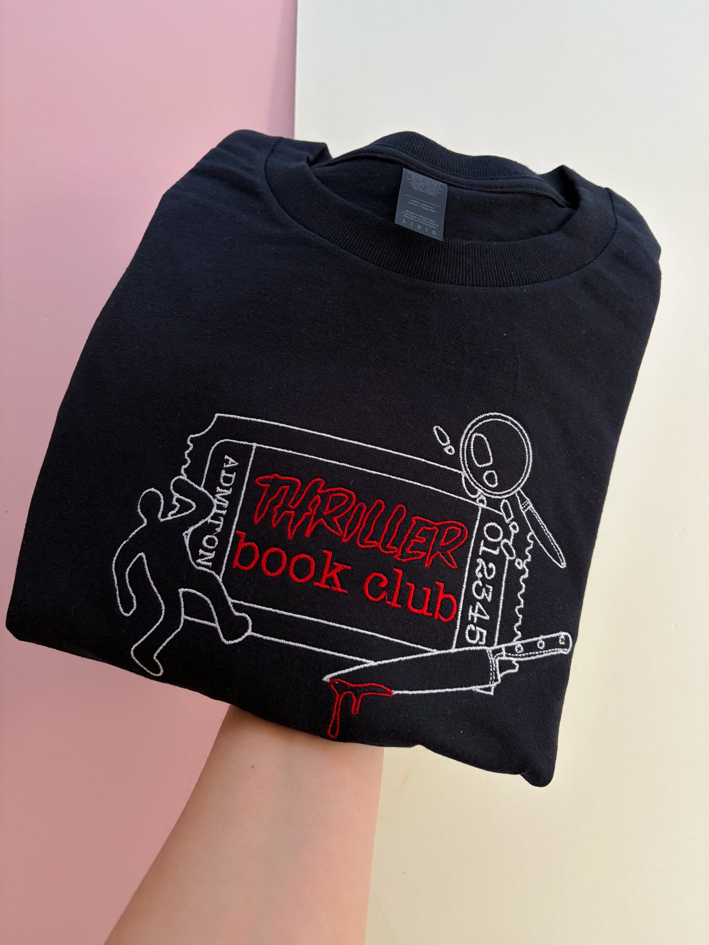 Thriller Book Club Embroidered T-shirt X Robyn Ellen Collab