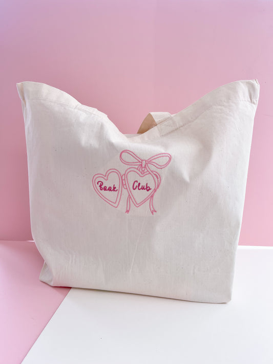 Book Club Embroidered Maxi Tote Bag