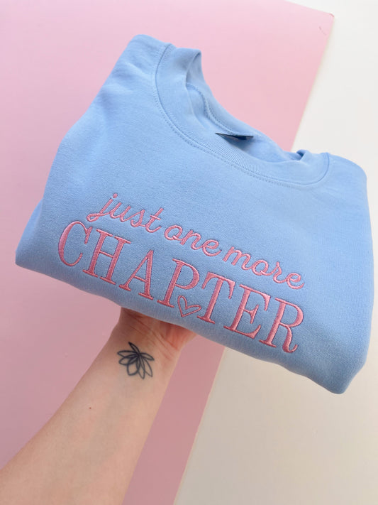 Just One More Chapter Embroidered Sweatshirt
