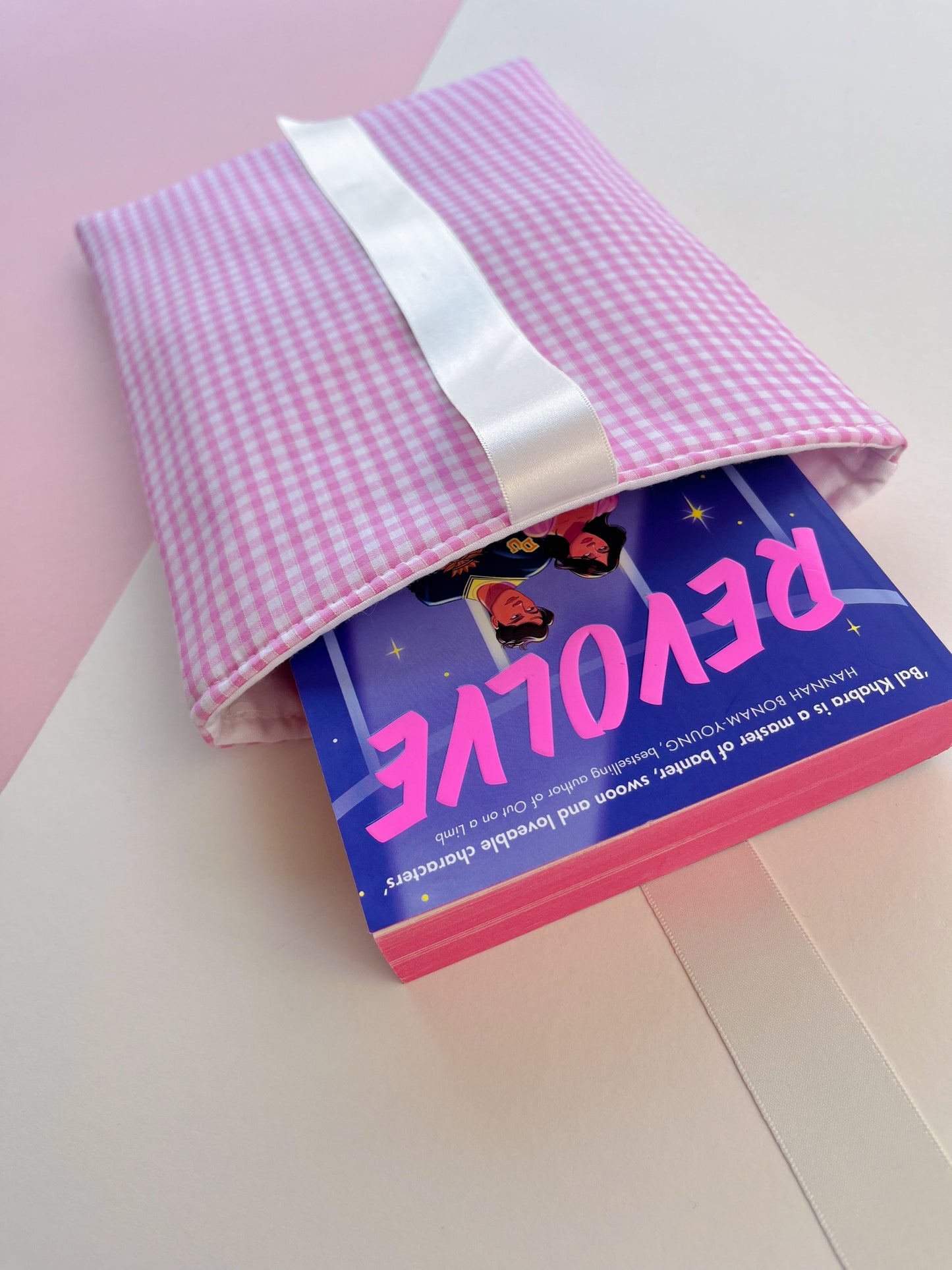 Pink Gingham Book Sleeve