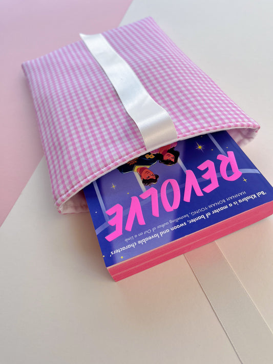 Pink Gingham Book Sleeve