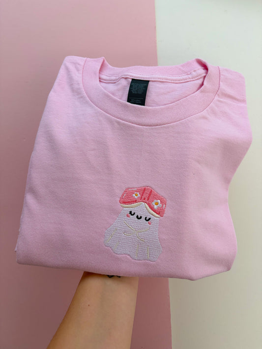 Bookish Ghostie Embroidered T-shirt