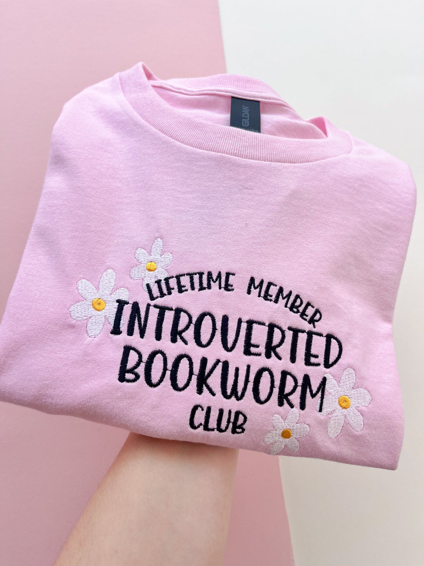 Introverted Bookwork Club Embroidered T-shirt